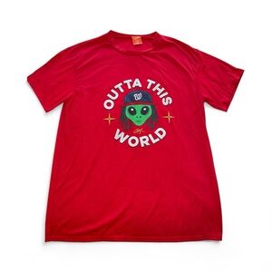 Washington Nationals “Outta This World” Red Graphic‎ Tee with Alien Design